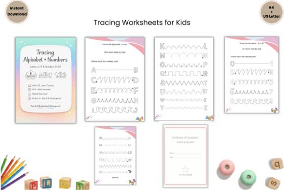 Tracing Alphabet & Numbers Pack