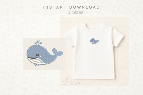 Whale Baby Embroidery Design