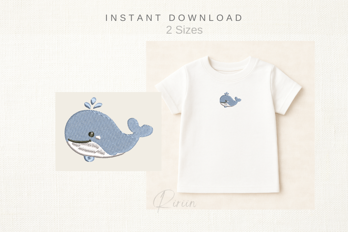 Whale Baby Embroidery Design