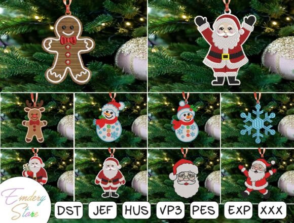 Xmas Ornament Embroidery Design Bundle