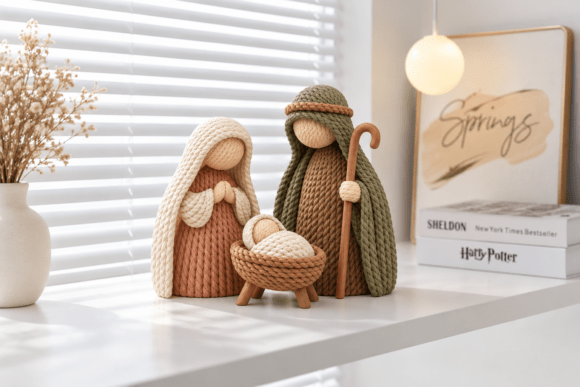 3D Cute Knitted Nativity Scene STL Set - Holy Family 3D Print Files - Image 1