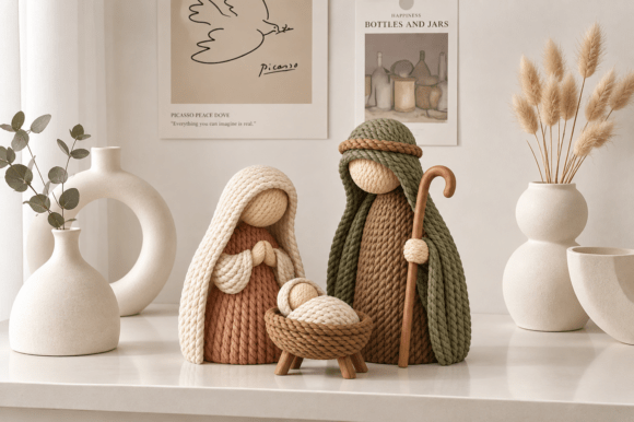 3D Cute Knitted Nativity Scene STL Set - Holy Family 3D Print Files - Image 2