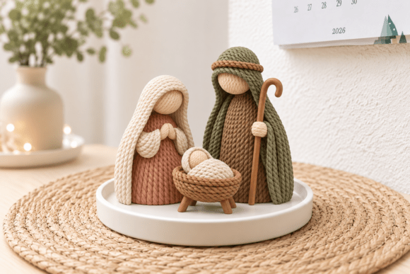 3D Cute Knitted Nativity Scene STL Set - Holy Family 3D Print Files - Image 3