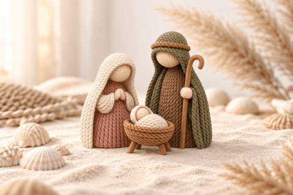 3D Cute Knitted Nativity Scene STL Set - Holy Family 3D Print Files - Image 4
