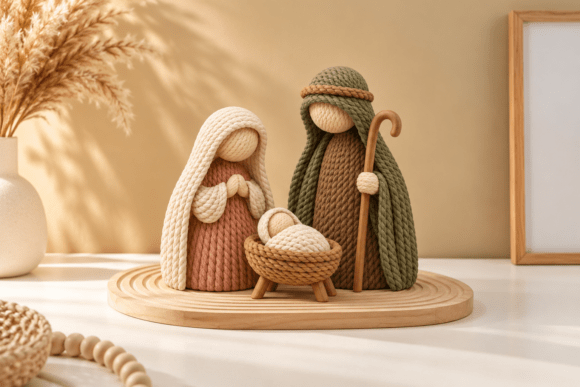3D Cute Knitted Nativity Scene STL Set - Holy Family 3D Print Files - Image 5