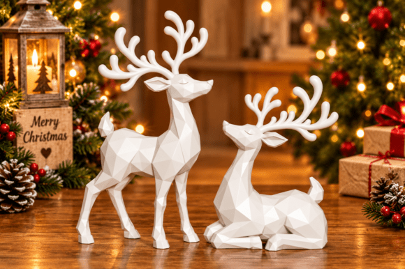 Highland Cow Christmas STL Bundle - 2 Crochet-Style 3D Printable Figurines - Image 15