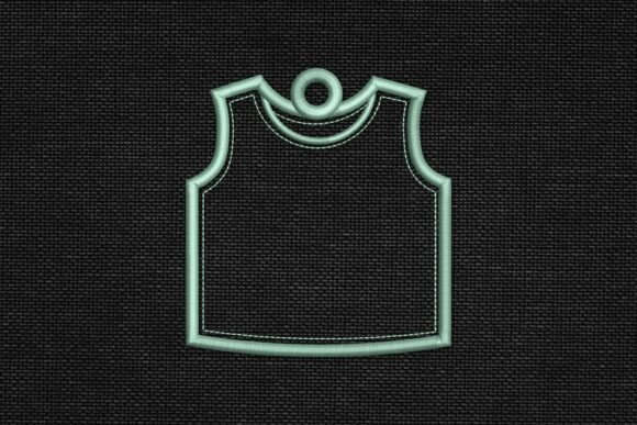 Applique Bag Tag Shape Embroidery Design