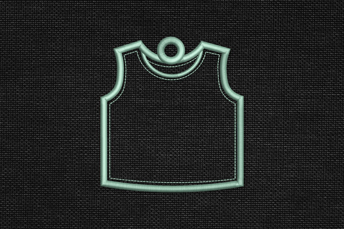 Applique Bag Tag Shape Embroidery Design