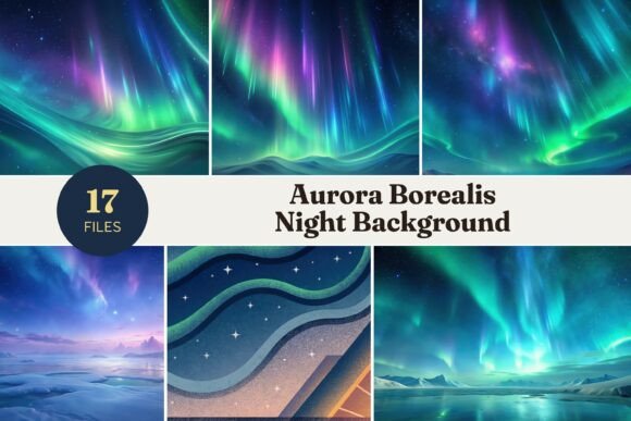 Aurora Borealis Night Background