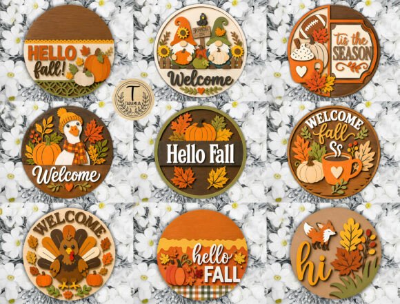 Autumn Door Sign SVG Bundle