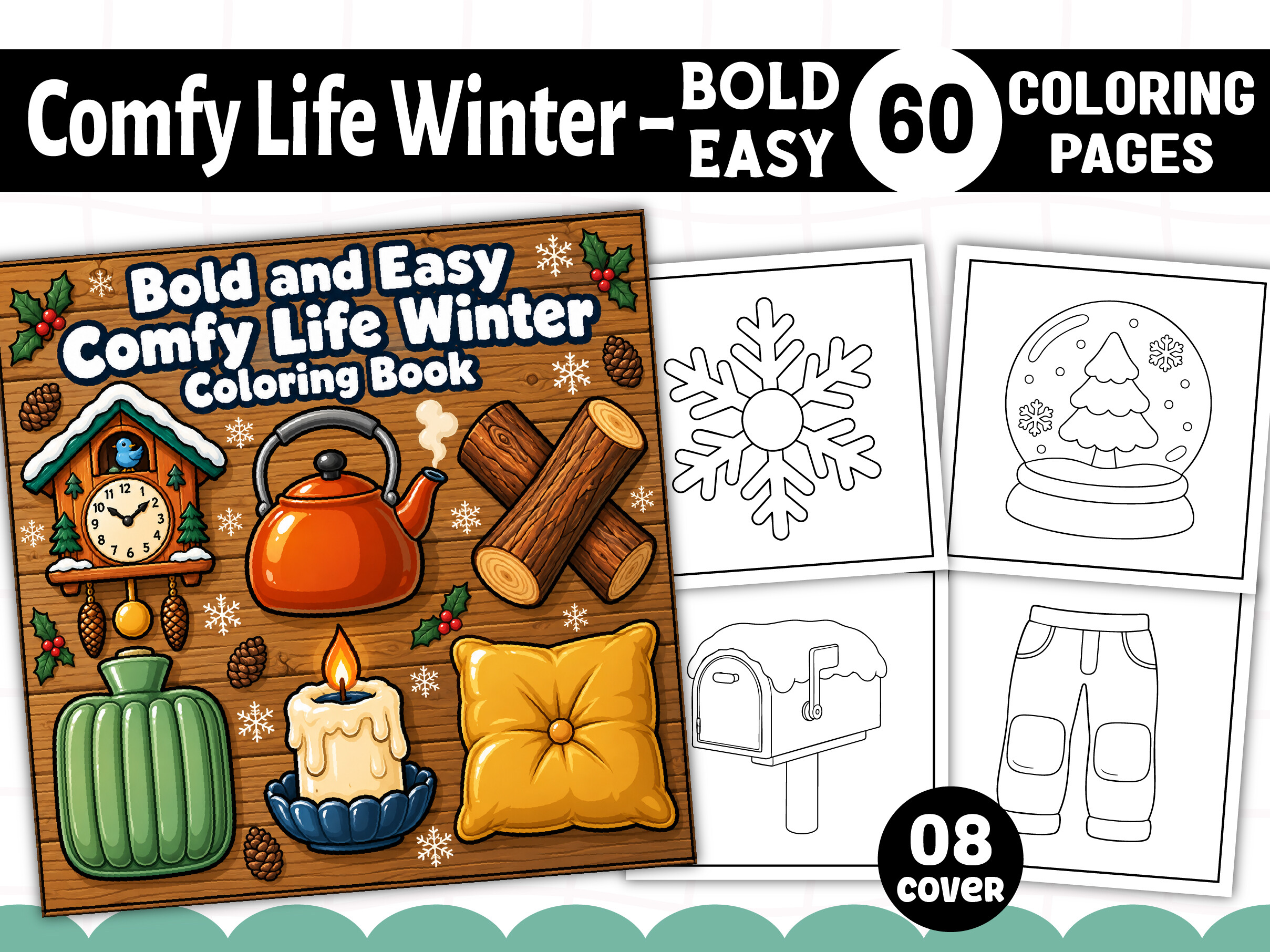 Bold and Easy Comfy Life Winter Coloring