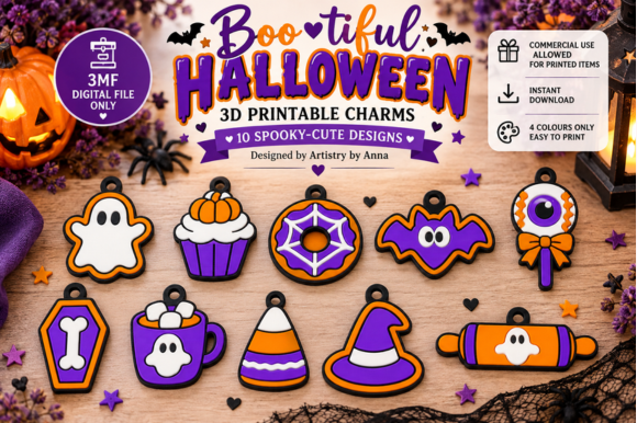 Boo-tiful Halloween Charms 3MF – 10 Multicolour 3D Print Charm Designs - Image 7