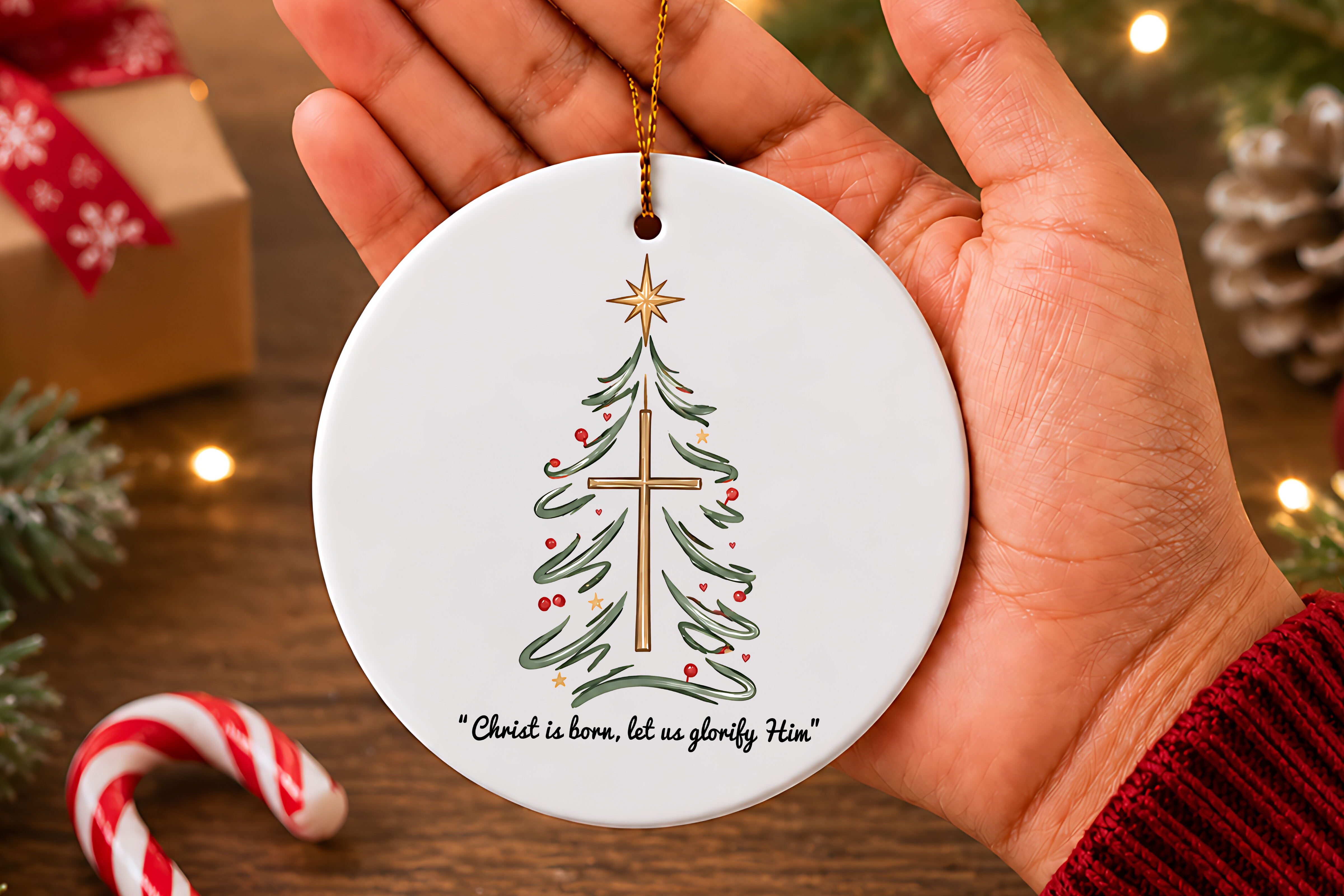 Christian Christmas Tree Ornament PNG