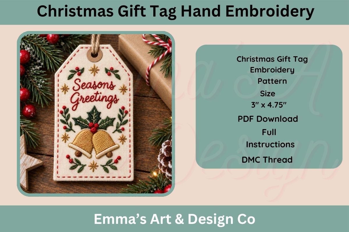 Christmas Bells Hand Embroidery Pattern