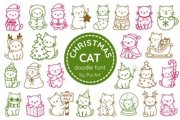 Christmas Cat Doodle