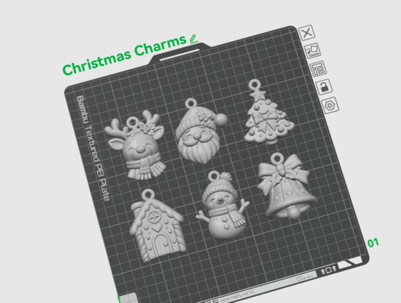 Christmas Charms Bundle STL – 6 Holiday 3D Print Ornament Files - Image 2