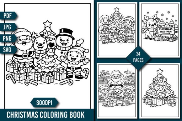 Christmas Coloring Pages for Kids Bundle