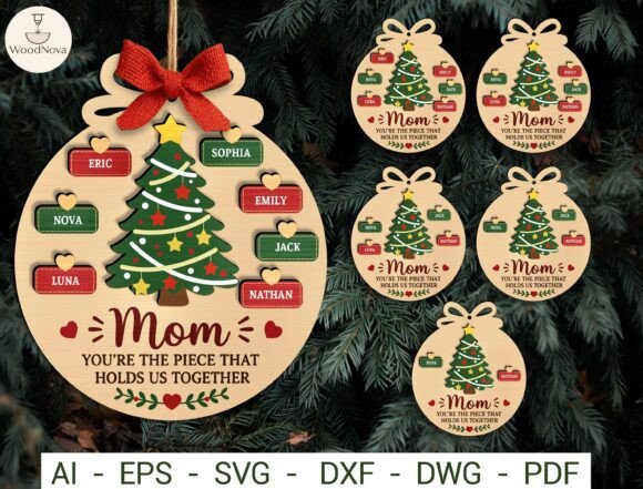 Christmas Family Ornament SVG Bundle