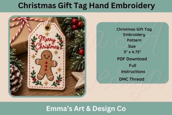Christmas Gingerbread Hand Embroidery