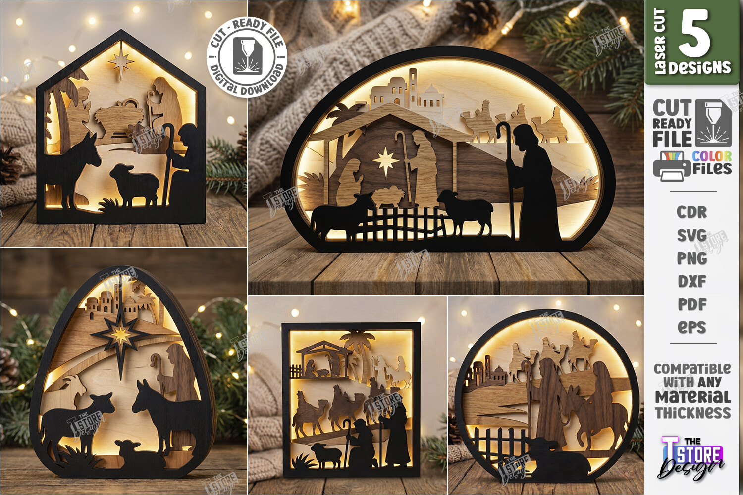 Christmas Night Light Laser Cut Bundle