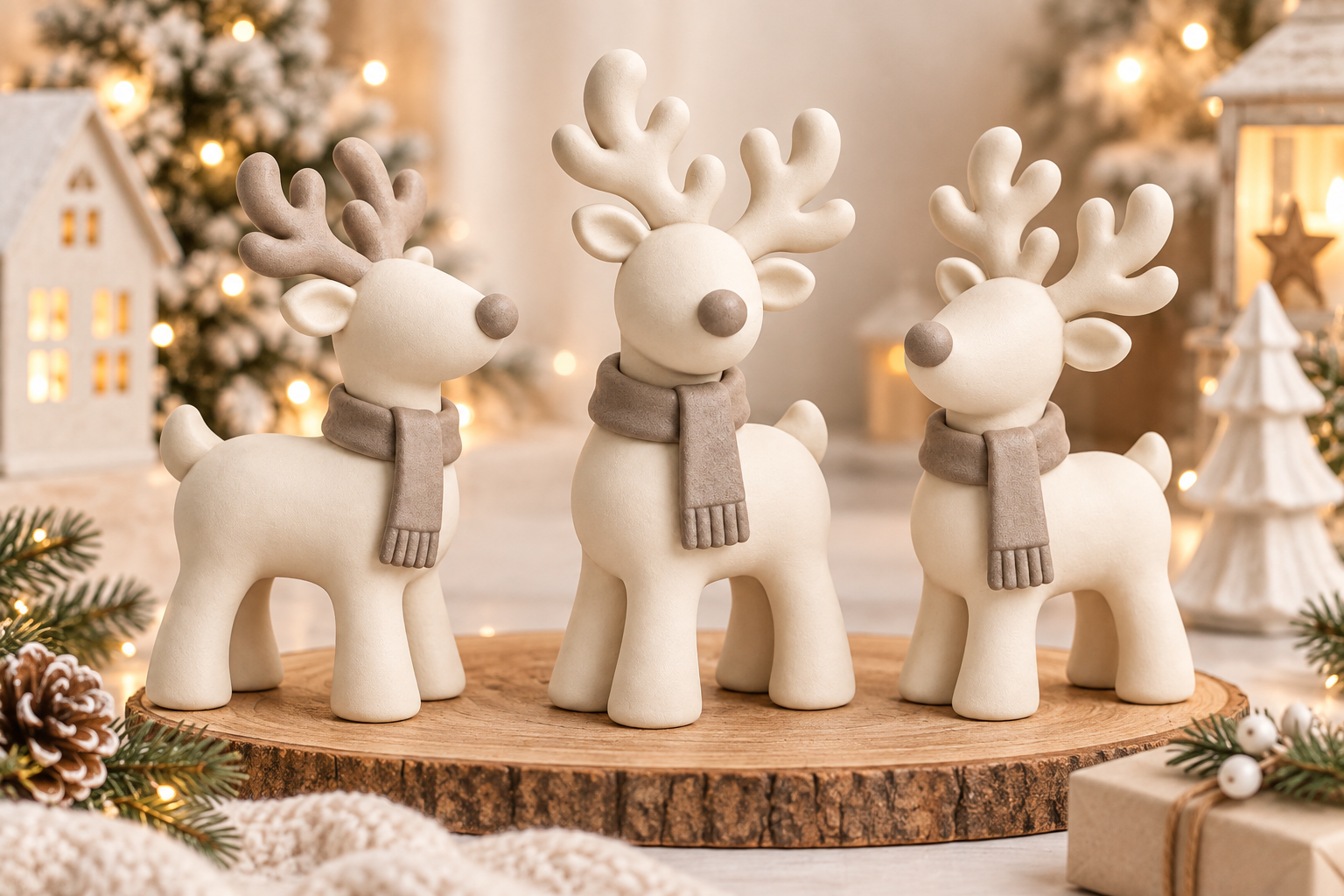 Christmas Reindeer Figurine STL 3D Print Set – 3-Piece Holiday Decor - Image 5