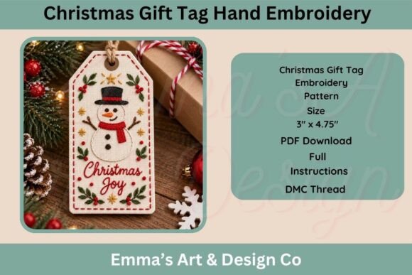 Christmas Snowman Hand Embroidery
