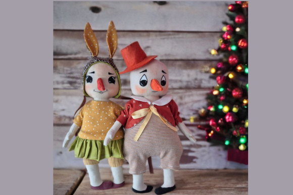Christmas Snowman & Snowgirl Pattern Set