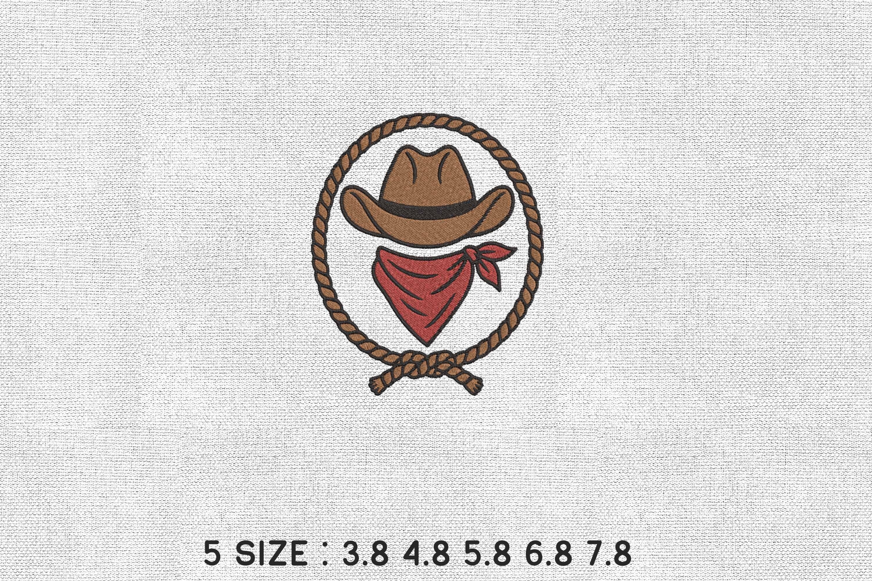 Cowboy Hat Bandana Rope Embroidery File