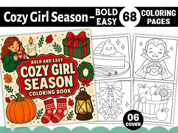 Cozy Girl Season Coloring Book Bundle