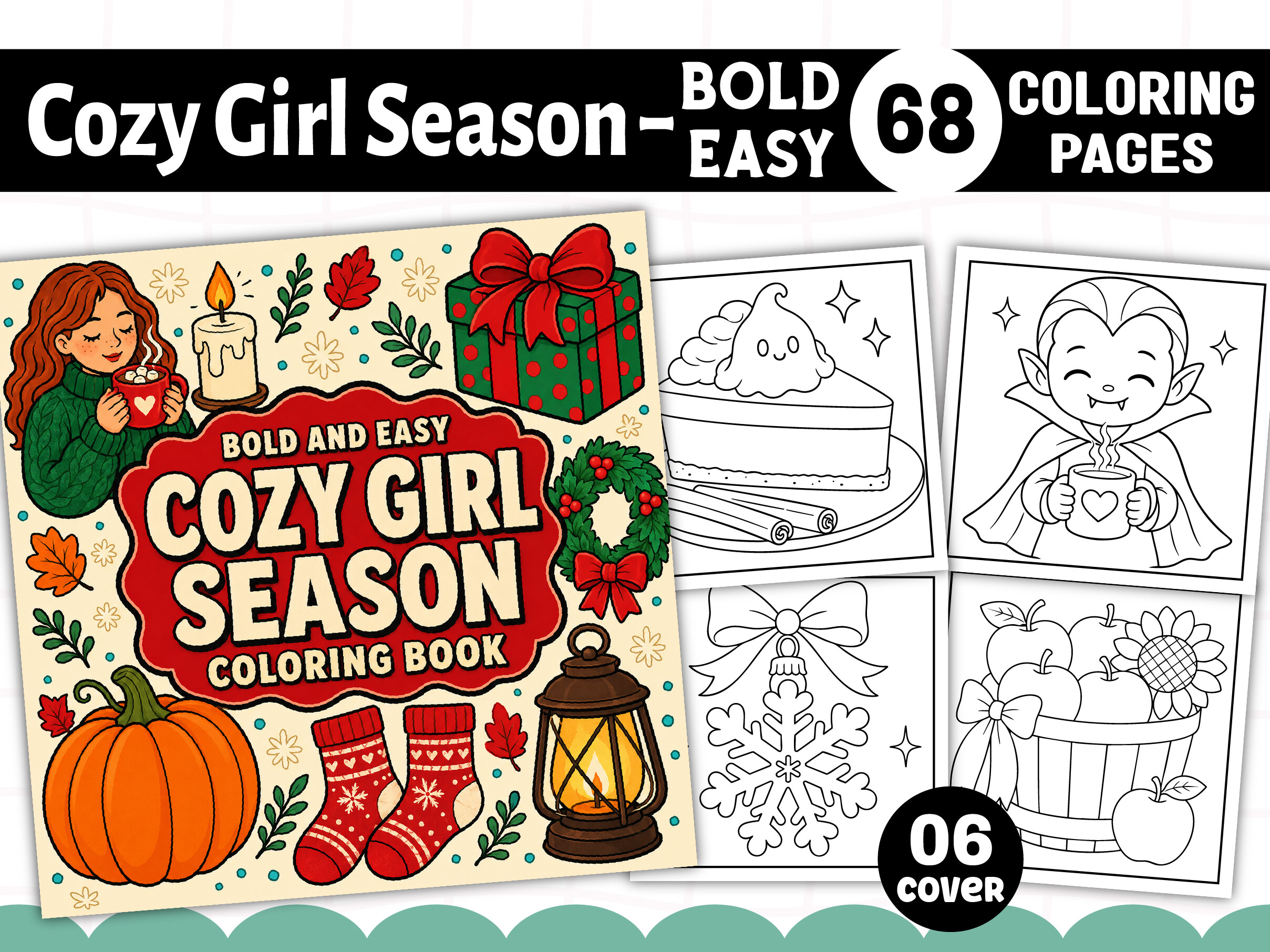 Cozy Girl Season Coloring Book Bundle