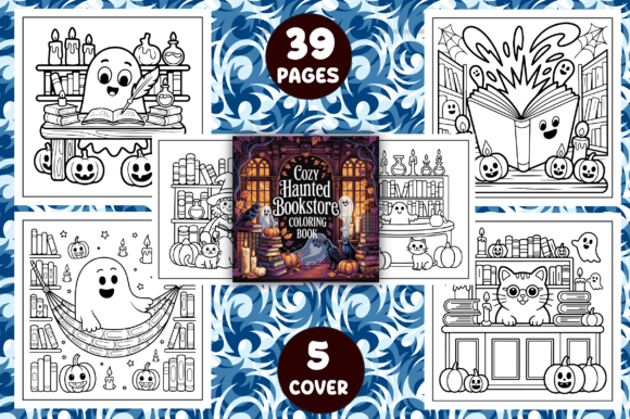Cozy Haorunted Bookste Coloring Pages