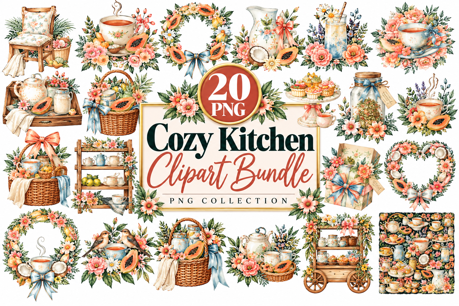 Cozy Kitchen Clipart Bundle