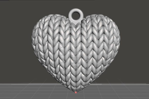 Crochet Heart Keychain 3D Print Model – STL File for Cute Handmade-Style Keyrings - Image 2