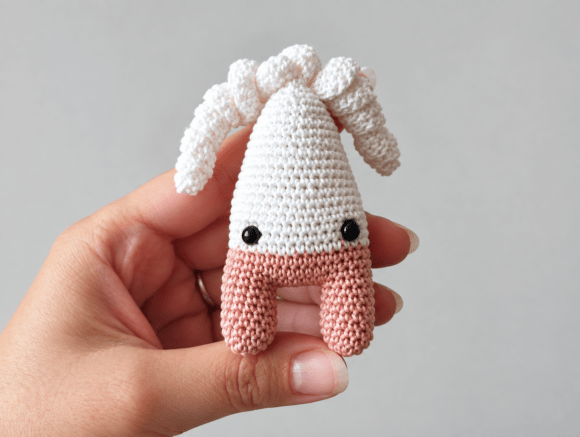 Crochet Mini Amigurumi Ghost with Two Fe