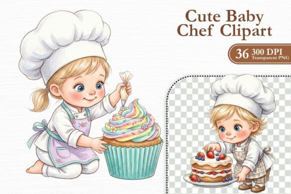 Cute Baby Chef Clipart PNG