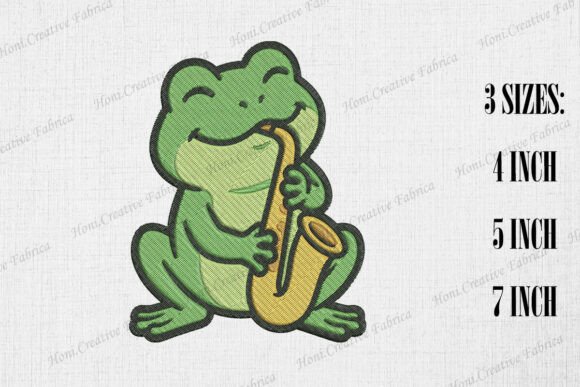 Cute Frog Playing Saxophone
