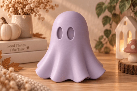 Cute Ghost STL – Minimalist Halloween 3D Print Model - Image 4