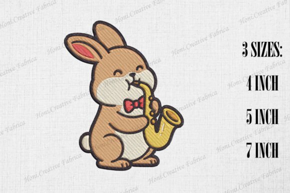 Cute Rabbit Playing Saxophone