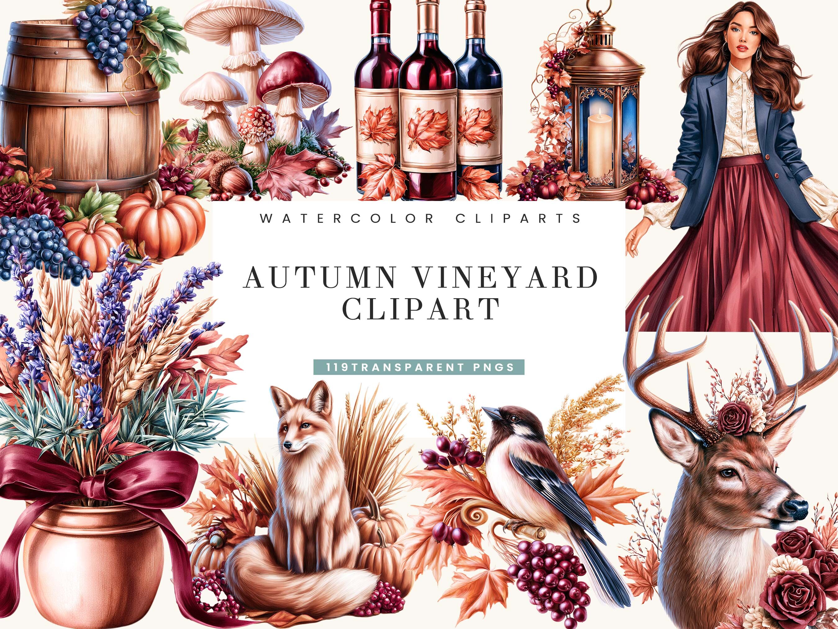 Elegant Autumn Harvest Clipart