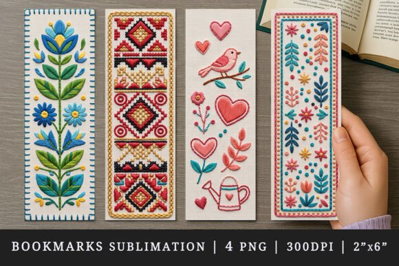 Embroidery Bookmark Design Set
