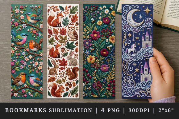 Embroidery Bookmark Design Set