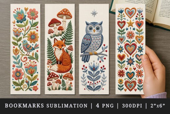 Embroidery Bookmark Design Set