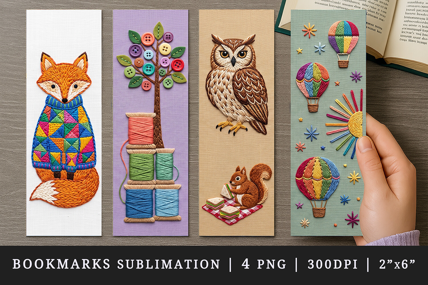 Embroidery Bookmark Design Set