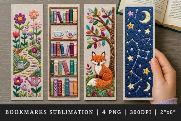 Embroidery Bookmark Design Set