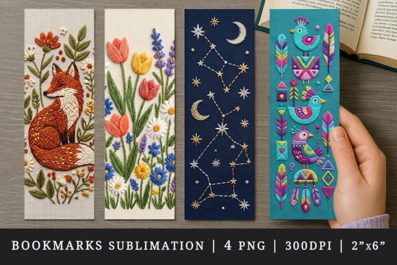 Embroidery Bookmark Design Set