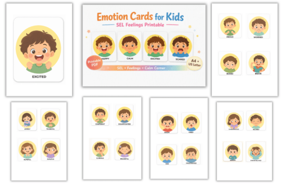 Emotion Cards for Kids – SEL