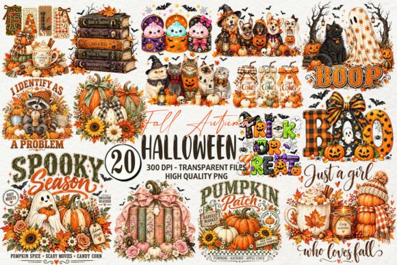Fall Halloween Sublimation Clipart PNG