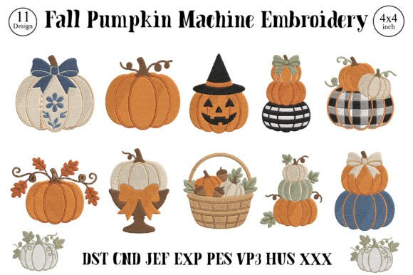 Fall Pumpkin Machine Embroidery