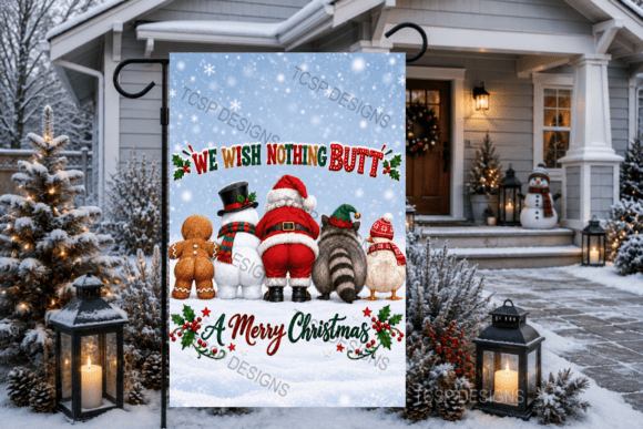 Funny Merry Christmas Garden Flag