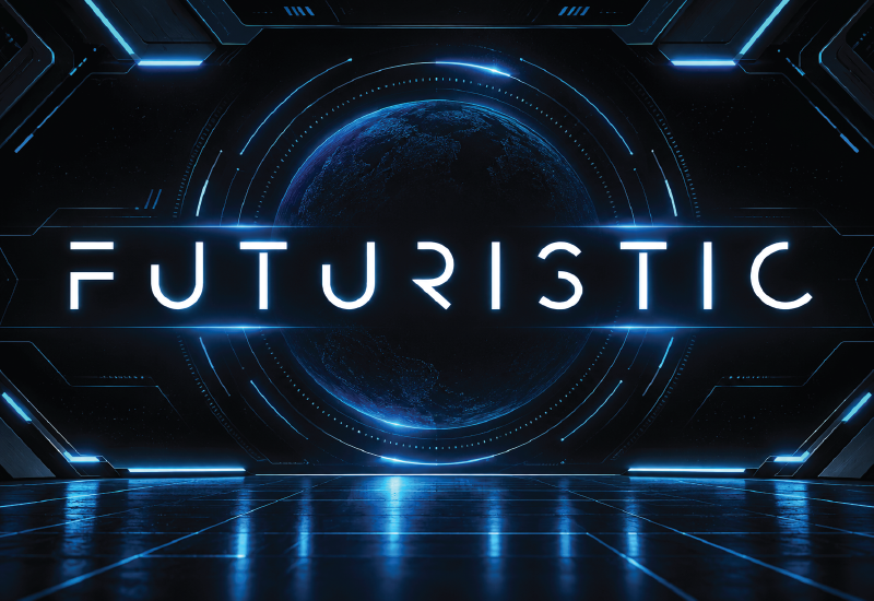 Futuristic preview, modern clean sans